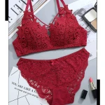 Rose Bra Set (Red)