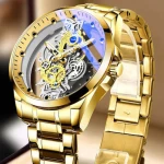 Skeleton Quartz Gold Vintage Watch Price in Bangladesh(golden)