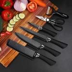 Stainless Steel Kitchen Zepter (Black) -6 Pcs Set