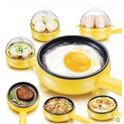 egg boiler Multifunction household mini egg omelette Pancakes Electric Fried Steak Frying Pan Non-Stick Boiled eggs boiler steamer Shut Off