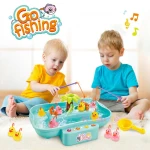 Kids Fishing Toys Electric Water Cycle Music Light Baby Bath Toys Child Game Play Fish Outdoor Toys Fishing Games For Children