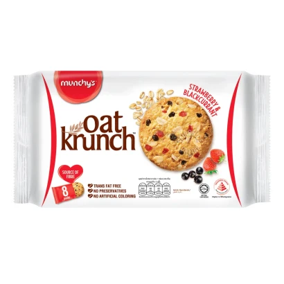 Munchy's Oat Krunch Crackers-Strawberry&Blackcurrent 208g