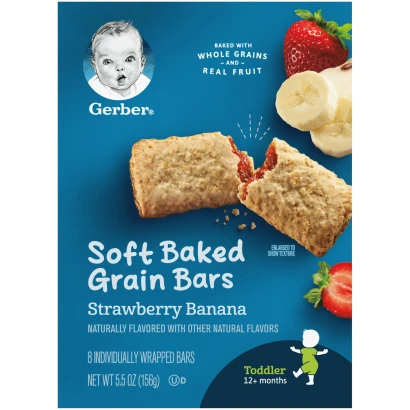 Gerber Soft Baked Grain Bars Strawberry  Gerber  Banana 156G