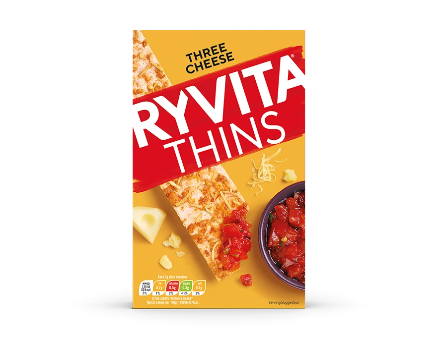 Ryvita Thins Three Cheese Snack 125g