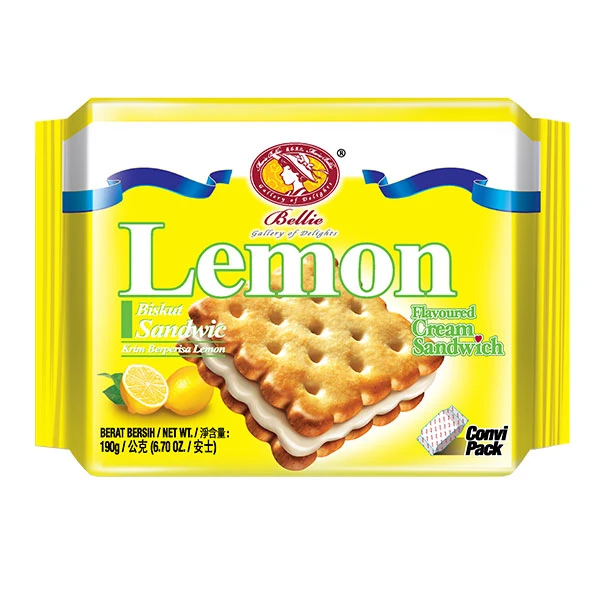 Bellie Lemon Flavoured Cream Sandwich 190g