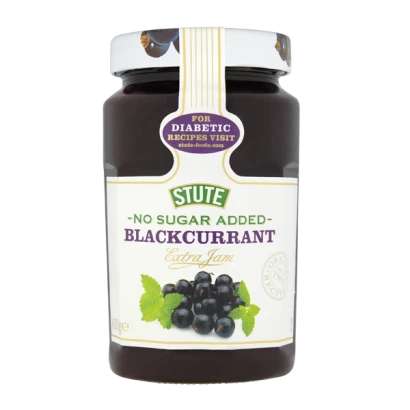 Stute No Sugar Added Blackcurrant Extra Jam 430g