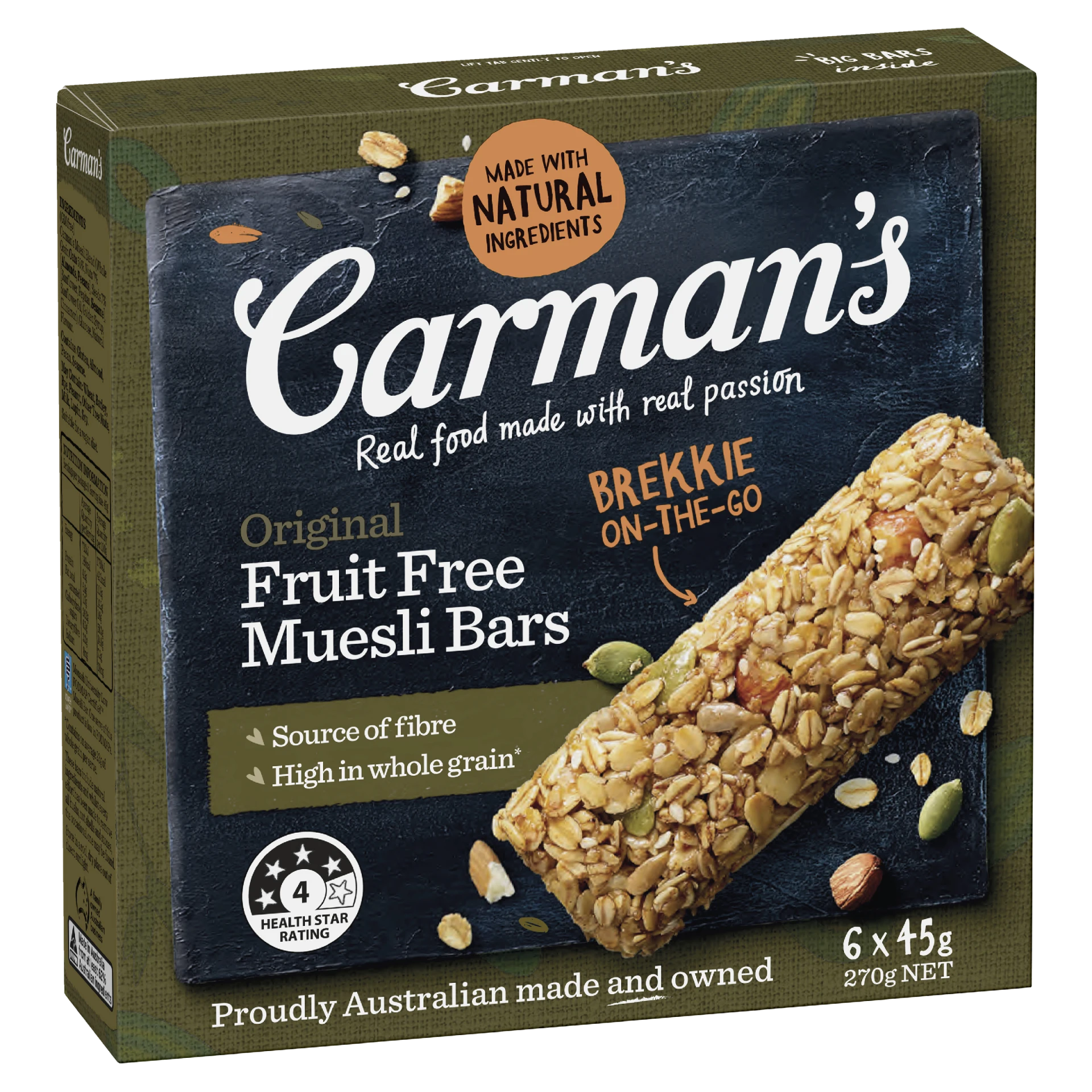 Carmans ORIGINAL FRUIT FREE MUESLI BARS 6 PACK