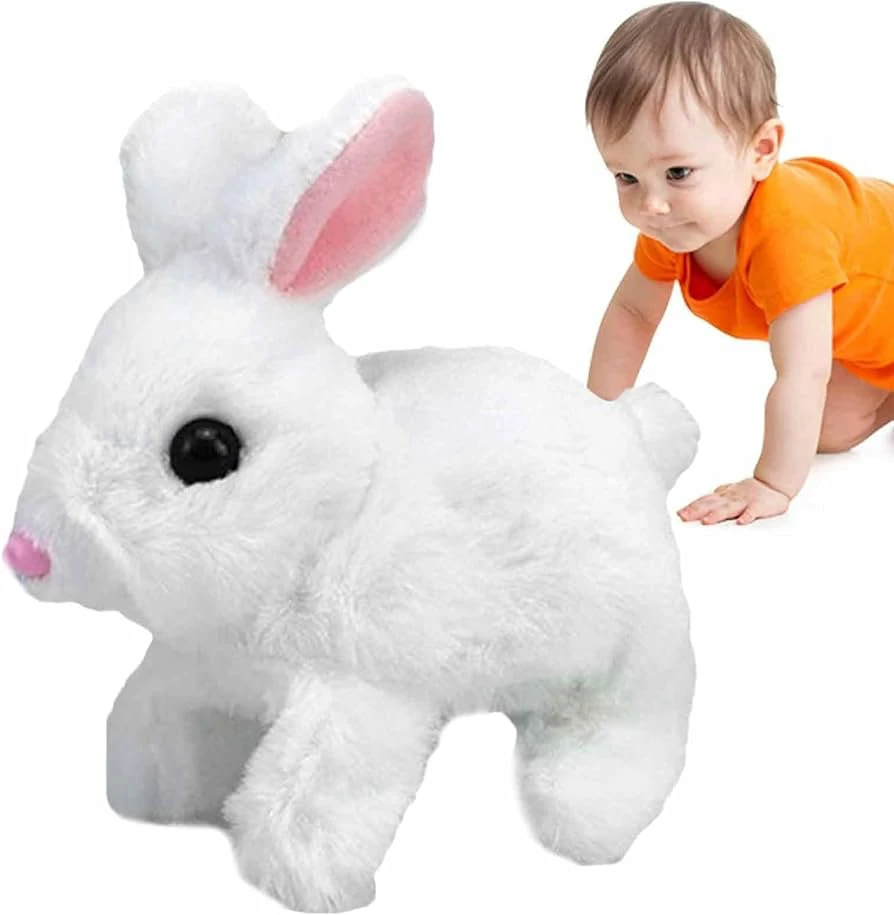 1Pcs- Electronic Rabbit Toy Easter Bunnies Can Walk and Tal