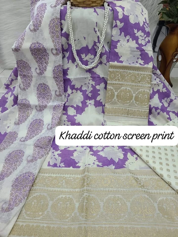 PURE KHADDI COTTON SCREEN PRINT 3PIC